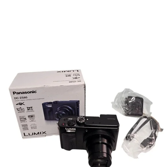 Panasonic Lumix DC-ZS80 Digital Camera 4K 30X Zoom Leica Lens Black Charger 64GB